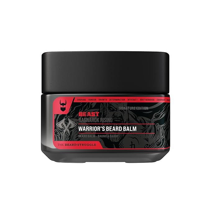 The Beard Struggle Eddie Hall Beast Line Beard Balm – Ragnarok Rising Warrior’s Edition – Tame, Style & Condition Beard – Medium Hold, Non-Greasy, Natural Ingredients - 50g / 1.76 US. oz.