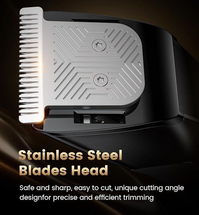 Men's Beard Trimmer-All-in-One Mustache Trimmer for Men with 20 Length Adjustable, Stainless Steel T-Blade for Precision Facial Hair Trimming Cordless IPX7 Waterproof Wet/Dry Clipper,LED Display