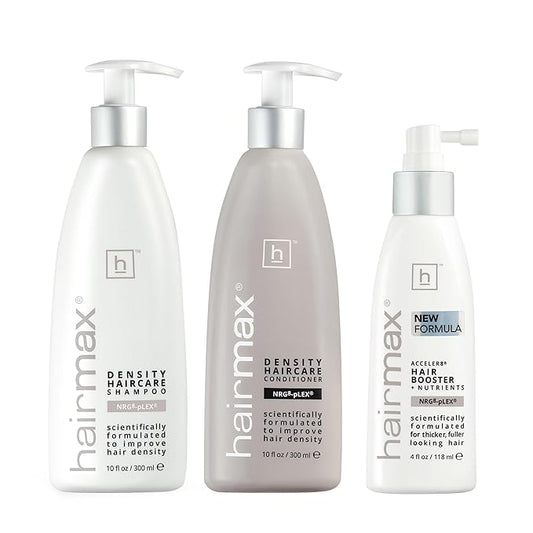 Hairmax Density Haircare Shampoo, Conditioner & Booster Set - For Thinning Hair - Supports Hair Density - Invigorates Hair & Scalp - For Men & Women - 10 fl oz (2 Bottles) & 4 fl oz (1 Bottle)