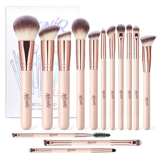 14 PCS Professional Makeup Brushes, Makeup Brush Set, Foundation Powder Blending Concealer Eyeshadows Blush Cosmetics Brushes,Versatile Face Make Up Tools For Liquid, Cream, Loose(Pink)