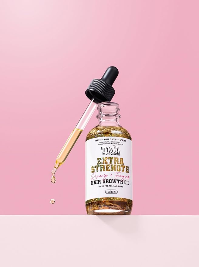 The Mane Attraction Extra Strength Rosemary + Fenugreek Herbal Hair Growth Oil | Infused With Castor Oil for ALL Hair Types Mini, 2oz