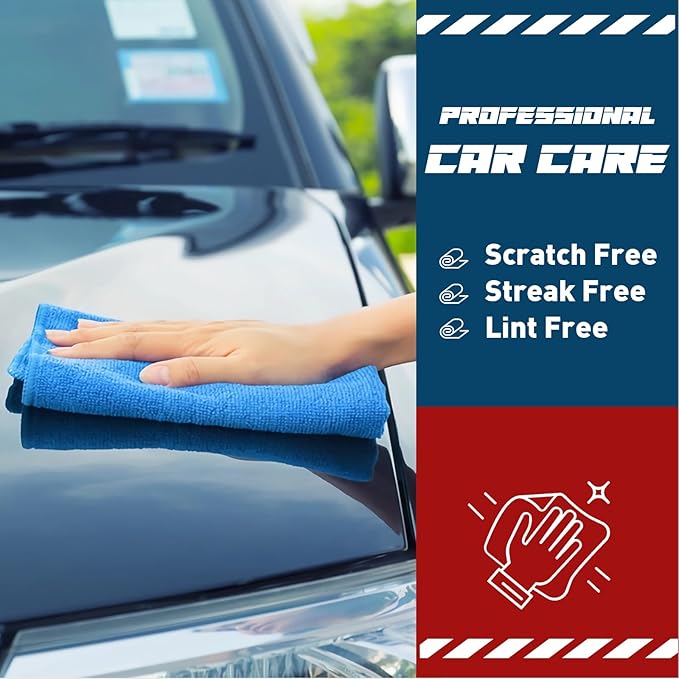 Microfiber Towels Bulk-150 Pack, Cleaning Cloths, Microfiber Towels for Cars, Cleaning Rags Blue (12x12 inches)