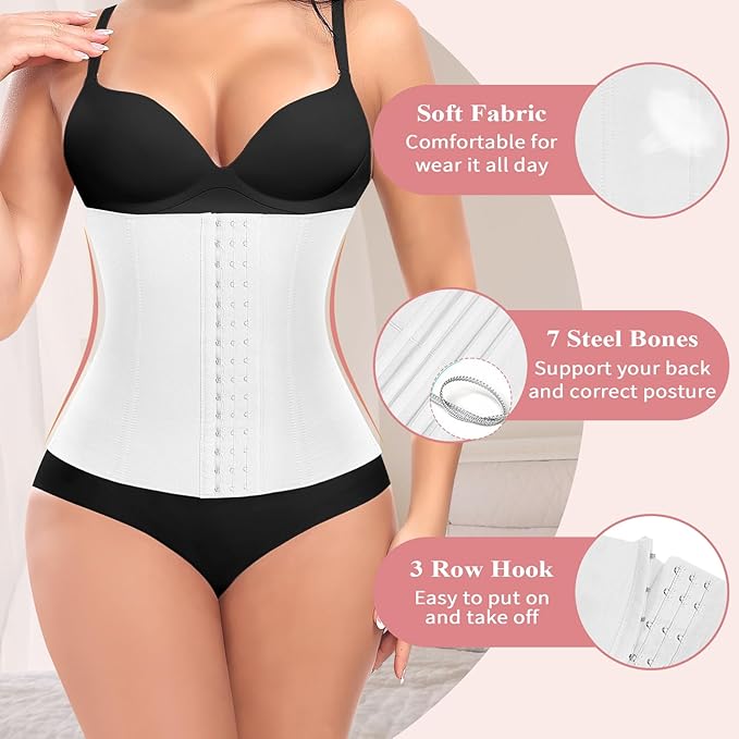 Werena Waist Trainer for Women Corset Shapewear Tummy Control Slimming Body Shaper Girdle Waist Cincher Belly Band