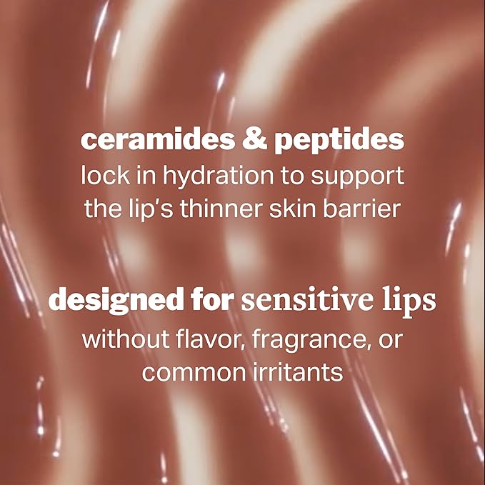 Cocokind Ceramide Lip Blur Balm, Be Powerful - Soft Brown Hydrating Lip Balm with Ceramides & Peptides, Made for Sensitive Skin & Lips, Unflavored & Fragrance-Free - 3 pack