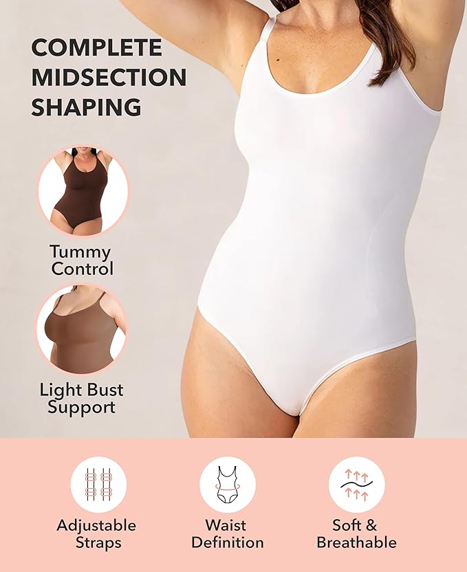 SHAPERMINT Bodysuit Women Shapewear - Tummy Control Body Suit for Women - Seamless Compression Slimming Shaping Bodysuit