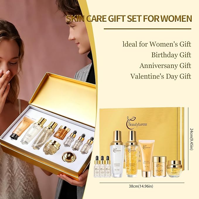 Snail Mucin Facial Skincare Set for Women, Suitable for All Skin Types - Deep Moisturizing & Nourishing with Collagen, Birthday & Valentine's Day Gift - Anti-aging Skin Care Set, Face Kits Daily Care