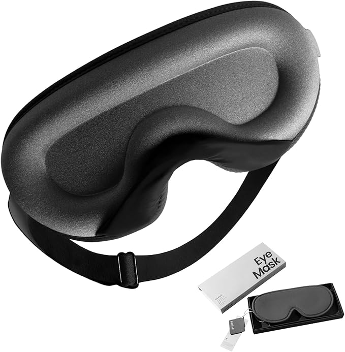 pack all Light Blocking Sleep Mask for Men and Women, 3D Eye Mask for Pressure-Free Sleep, Soft Sleeping Eye Cover with Adjustable Elastic Strap, Grey
