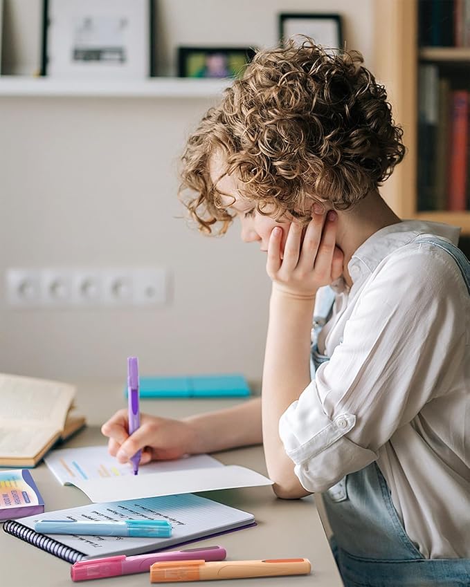 Four Candies Highlighters Assorted Colors, Liquid Highlighter with Clear View Design, Soft Chisel Tip, Classic Colors, 10 Pcs No Bleed Cute Highlighters