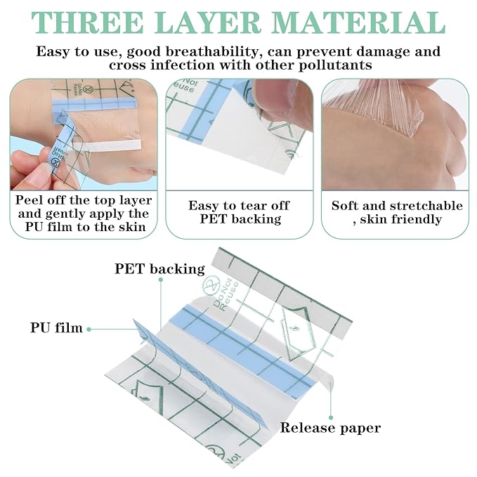 200Pcs Hand Makeup Mixing Palette, Single Use Professional Make up Mixing Palette, Artist Must Haves Disposable Transparent Waterproof Cosmetic/Foundation Tray Adhesive Tape