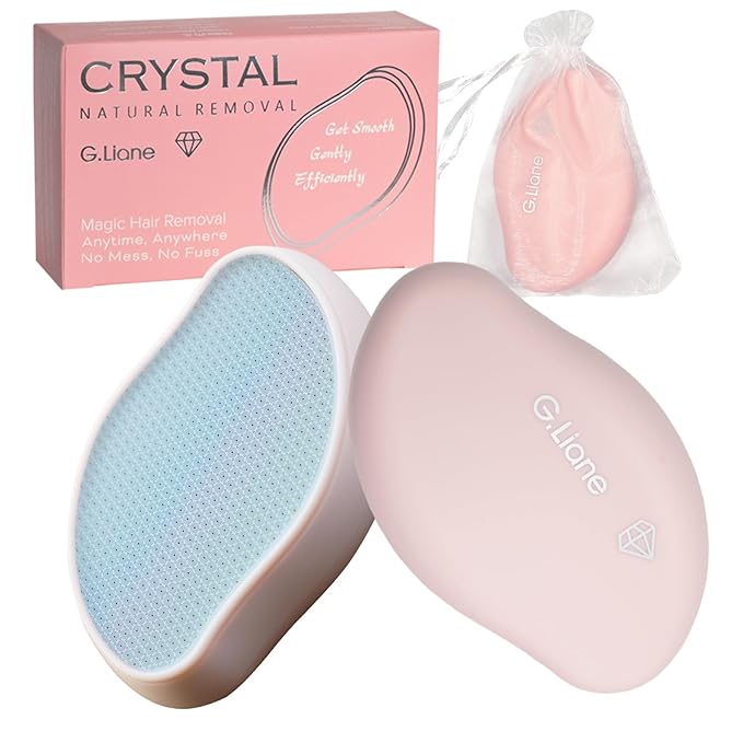 Premium Crystal Hair Eraser,Painless Exfoliation Hair Removal Epilator,Nano Glass Hair Remover for Women,Natural Gentle and Efficient Shaver Trimmer on Leg Arm(Light Pink)