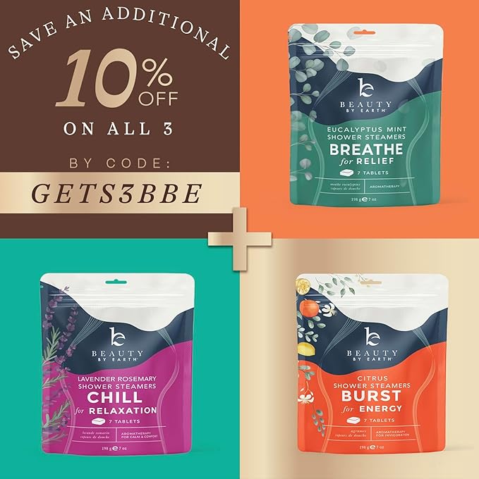 Shower Steamers Aromatherapy - USA Made with Natural Ingredients & Eucalyptus Essential Oil, Valentines Day Gifts for Her & Him, Large Shower Bombs, Relaxation Spa & Self Care Gifts for Women & Men