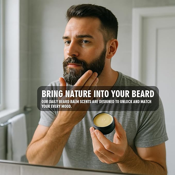 Biotin Beard Growth Balm for Men – Conditioning & Thickening Balm with Castor, Shea & Jojoba Oils – Non-Greasy, Softens & Nourishes for Fuller, Thicker Facial Hair – Vanilla Scent – 2 oz