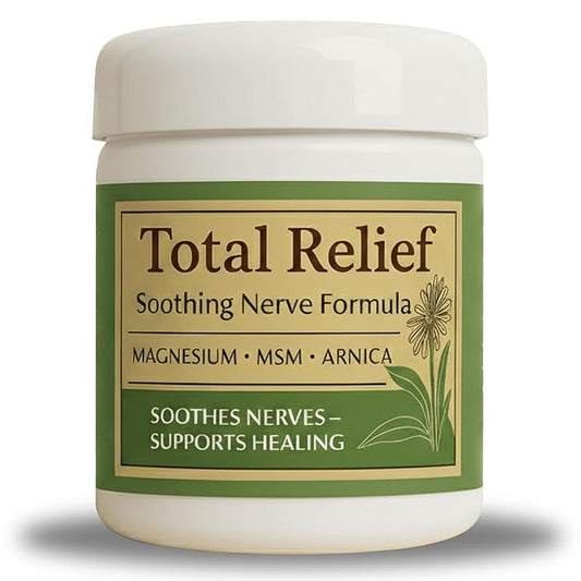 Total Relief Magnesium Cream for Nerves – Fast-Absorbing MSM & Arnica Cream for Healthy, Comfortable Nerves and Daily Comfort – 4 Fl Oz (Pack of 1)