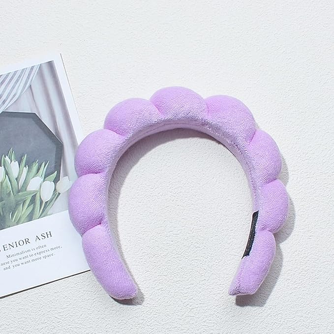 Spa Headbands for Washing Face Makeup Skin Care Headband Women Bubble Facial Beauty Headbands Puffy Shower Towel Band Hair Headband