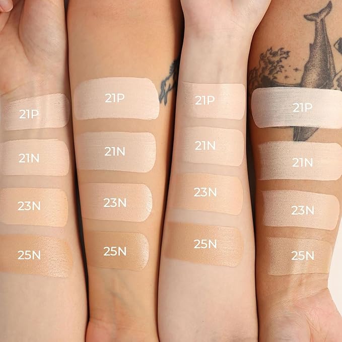 LOVB LOVB Natural Cover Glow Cushion Foundation | Satin Radiant Finish | Korean Foundation Makeup | Long-Lasting Natural Coverage | for All Skin Types 0.42 oz. (21P Porcelain Ivory)