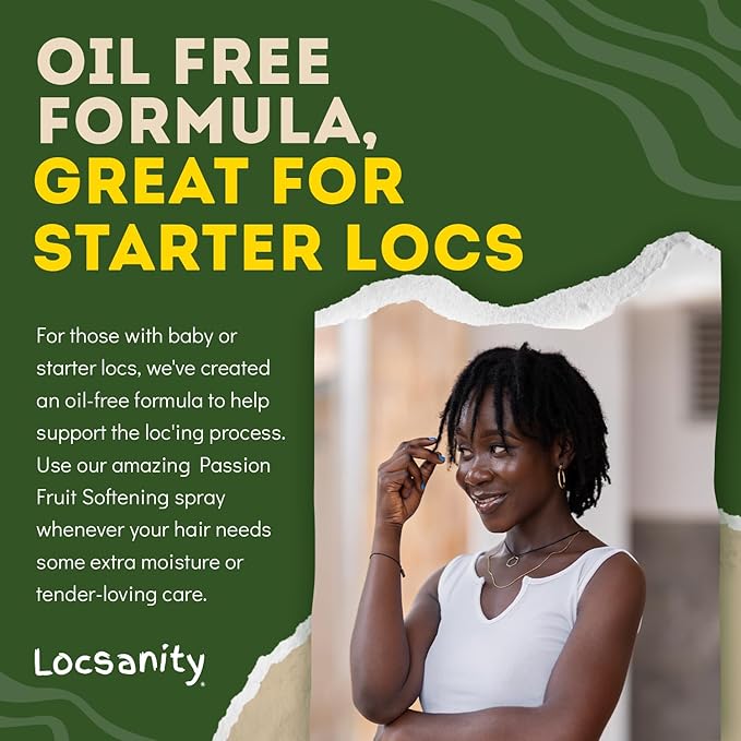 Locsanity Daily Moisturizing Spray for Dull, Dry Locs – Trial Size Passion Fruit Hair and Scalp Moisturizer for Dreadlocks, Sisterlocks, Microlocks, Braids to Control Oil and Frizz (4 fl oz)