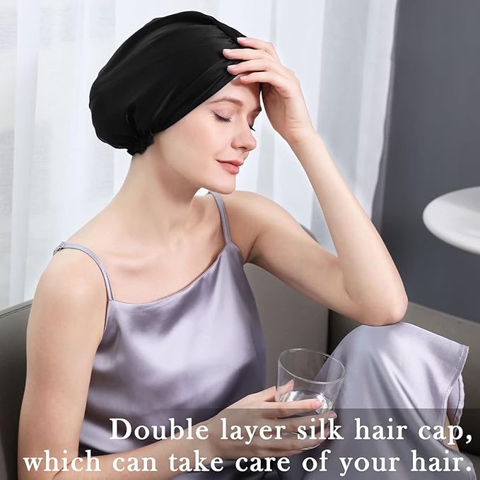 DAISYSILK 100 Pure Mulberry Silk Hair Bonnet for Sleeping Silk Hair Wrap for Women