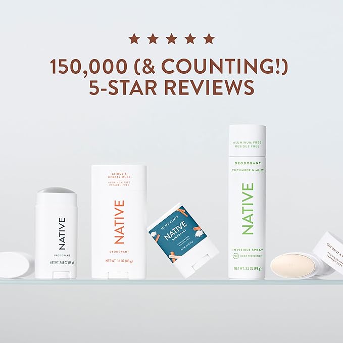 Native Whole Body Deodorant Stick Contains Naturally Derived Ingredients, Deodorant for Men and Women | 72 Hour Odor Protection, Aluminum Free with Coconut Oil and Shea Butter | Coconut & Vanilla