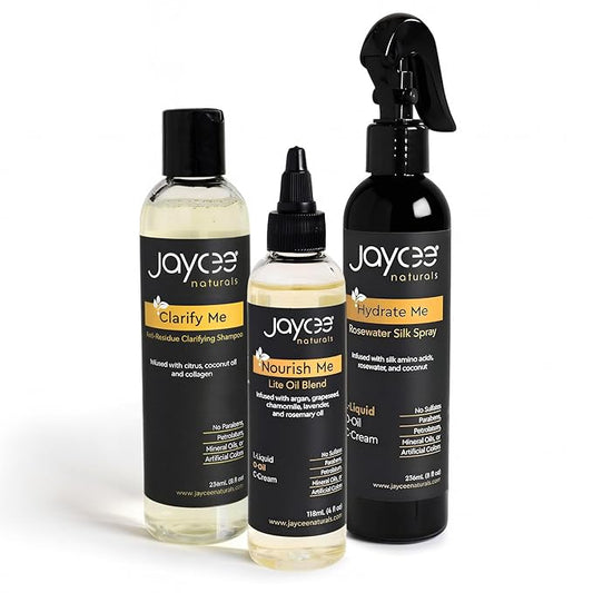 3-Step Loc Maintenance Kit - Clarify Weekly, Hydrate Daily & Seal Moisture | Shampoo, Rosewater Spray & Lightweight Oil for Locs & Textured Hair - Supports Healthy, Breakage-Free Locs