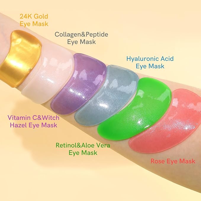 PEAUAMIE Under Eye Patches with Collagen and Hyaluronic Acid Eye Mask for Wrinkle,Dark Circles,Face Mask Skin Care Products 24 Pairs