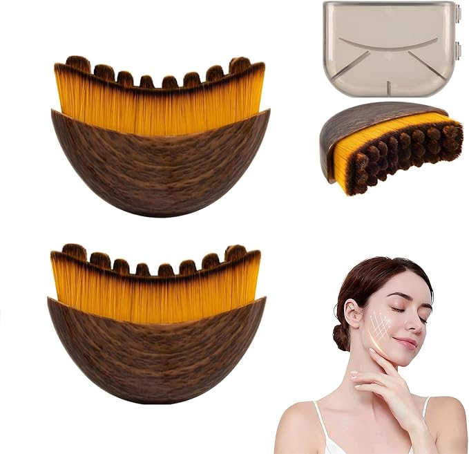 2025New Lymphatic Contour Face Brush, DLymphatic Drainage Massager for Face, Dry Brush, Chin & Jawline Sculpting, Ergonomically Designed to Fit The Skin Precisely and Relieve Fatigue (2pcs)