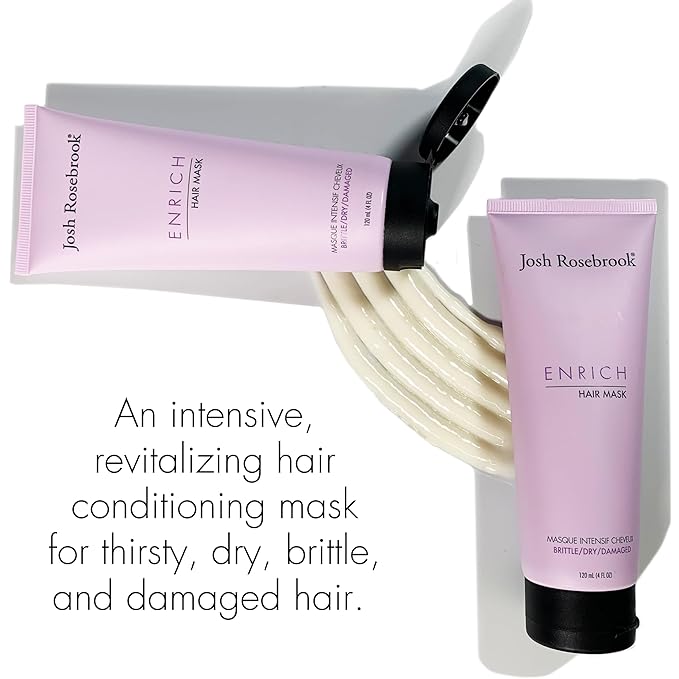 Josh Rosebrook Enrich Hair Mask for Dry & Damaged Hair, Deep Conditioning & lightweight - Anti-Frizz Leave-In Repair Treatment For Split Ends & Breakage, 4 fl oz