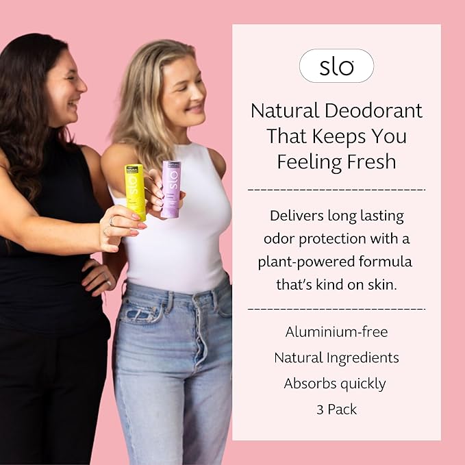 Slo | Sensitive Skin Natural Deodorant - All Natural Ingredients, Vegan & Cruelty Free, Paper Packaging | Cedar + Sage & Neroli + Vanilla & Pineapple + Coconut - 3 Pack (3 x 1.94 Oz)
