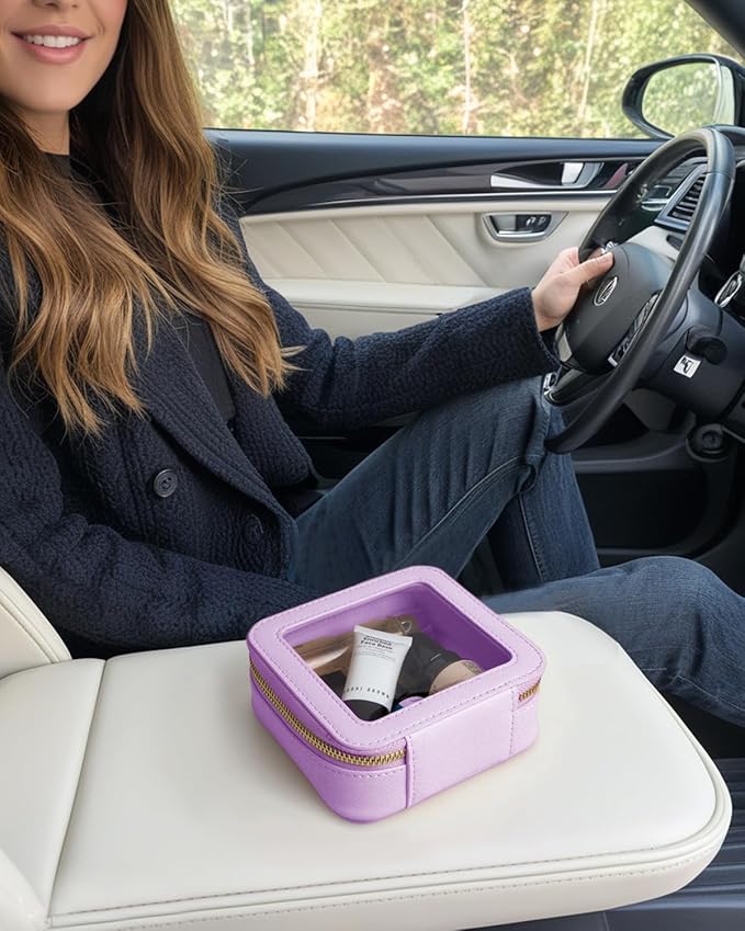 Travel Clear Makeup Bag Set, TSA Approved Cosmetic Bag Case with Zipper Portable Makeup Pouch Toiletry Bag Traveling Cosmetic Organizer Storage Bag Car Organizer Car Essentials