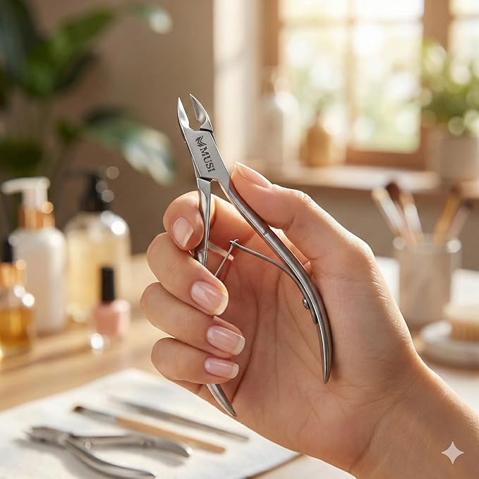 MUSI Cuticle Cutter & Nail Nipper - Durable, Stable & Super Sharp Stainless Steel, Precision Jaw Dead Skin Remover for Fingernails & Toenails, Manicure & Pedicure