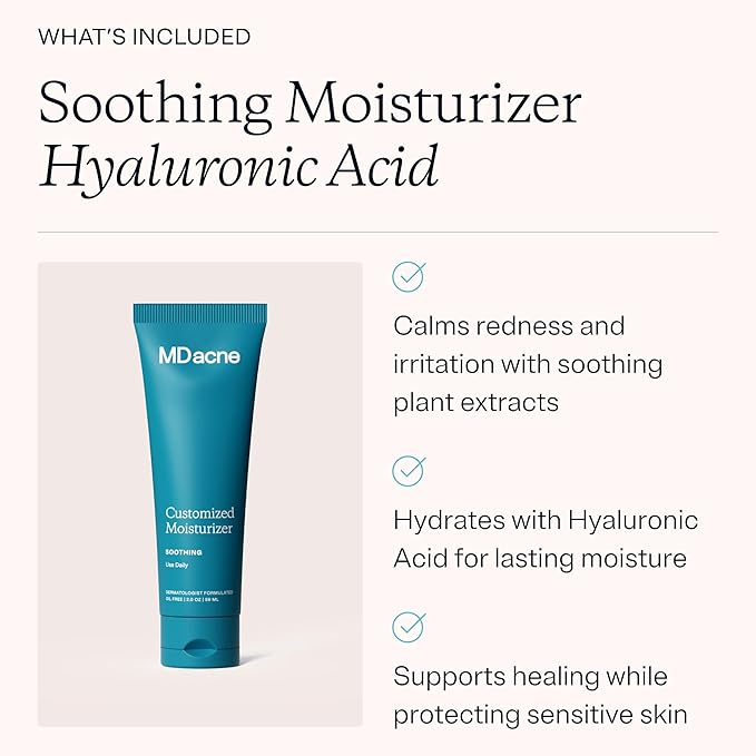 MDacne 3 Step Face Acne Treatment Kit, Benzoyl Peroxide Cream 2.5%, Salicylic Acid Cleanser, Niacinamide Moisturizer – Medicated Plant-Based Skincare for Adult & Teen Acne, 60 Day Kit