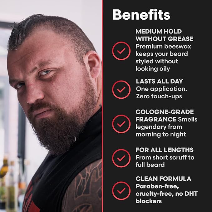 The Beard Struggle Eddie Hall Beast Line Beard Balm – Ragnarok Rising Warrior’s Edition – Tame, Style & Condition Beard – Medium Hold, Non-Greasy, Natural Ingredients - 50g / 1.76 US. oz.