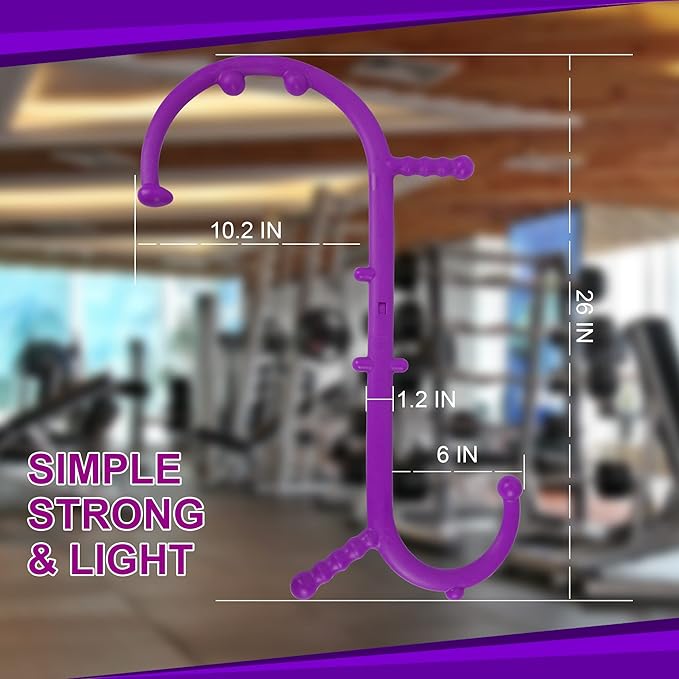 Shrdaepe Massage Trigger Point Cane, Muscle Release Tool Self Massage Hook Cane, Handheld Back, Neck, Shoulder, Leg and Feet Massager Rod, Body Deep Tissue Gifts for Men & Women, Purple