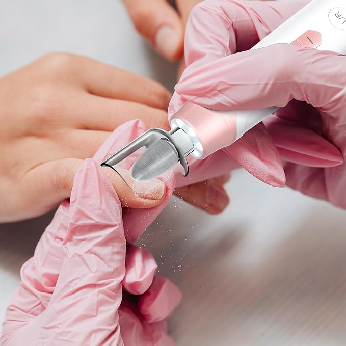 Electric Nail File Drill, Cordless 2000 mAh Rechargeable Nail Filer Electric, Portable Nail Dril Machine Drill for Nails Acrylic Manicure and Thick Toenails Buffer Grinder Care Professional (Pink)