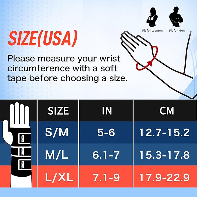 FEATOL Carpal Tunnel Wrist Brace Night Support, Thumb Spica Splint Right Hand for De Quervains Tenosynovitis, Tendonitis, Wrist Brace With Thumb Support-Small/Medium-Women & Men, Black
