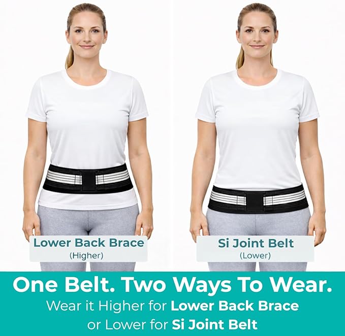 Lightweight Back Brace for Lower Back Pain Under Clothes - Relief from Sciatica, Spinal Stenosis & SI Joint Hip Pain - Breathable & Adjustable Lumbar Support Belt for Work and Exercise for Women & Men XL