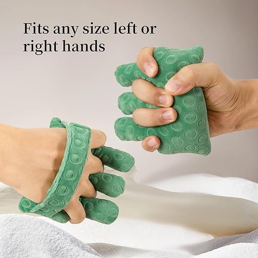 Adjustable Removable Finger Separator Protector Hand Contracture Cushion Padding Pillow Prevention Aid Training Tool With Fingers Hands Splints (Green)