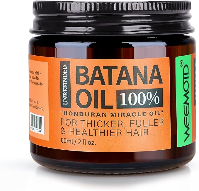 Batana Oil for Hair Growth Dr Sebi, 100% Raw Organic Batana Hair Mask from Honduras, Wild Growth Hair Oil, Scalp Oil Promotes Hair Thickness, Prevents Loss for Men & Women, 2 fl oz