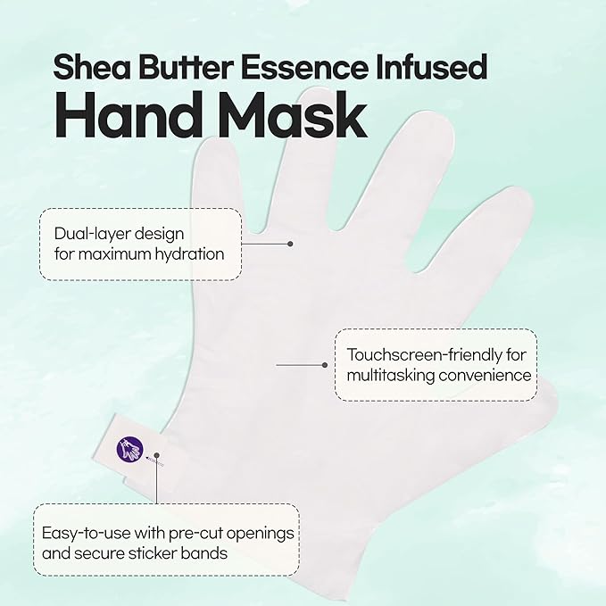 Epielle Nourishing Hand Mask 6 Pairs, Repair and Soften with Hemp & Rosemary Extract, Deep Moisturizing Gloves for Dry, Cracked Hands, Self Care Gifts for Women, Spa Kit, Stocking Stuffers (Pack of 2)