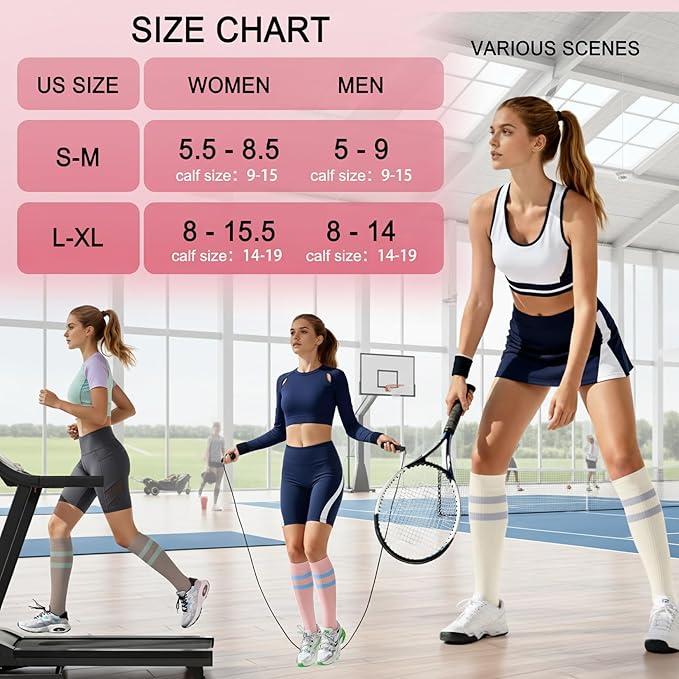 Iseasoo 4 Pairs Compression Socks for Women Circulation-Best Support for Nurses,Running,Athletic,Travel