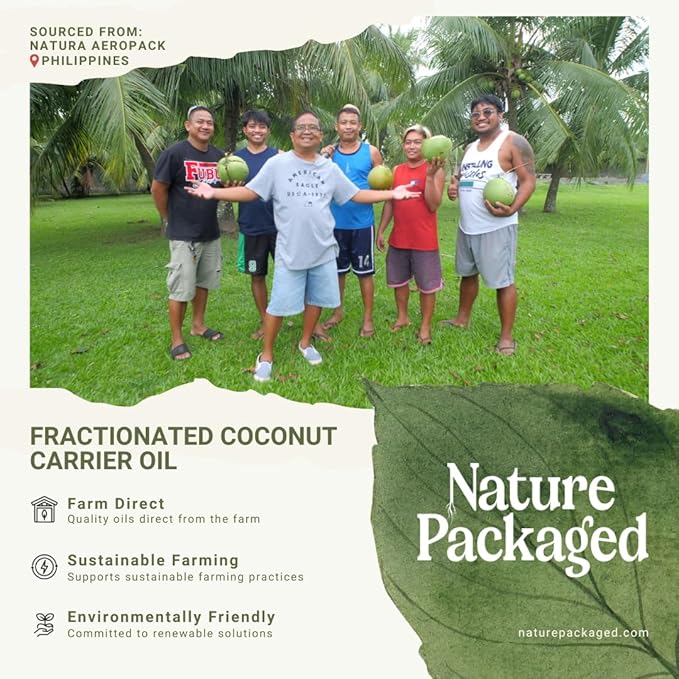 Nature Packaged Fractionated Coconut Oil - Sourced Directly from our Farm Partner in the Philippines - Carrier Oil for Diluting Essential Oils, Body, Hair, and Skin Moisturizer - (1Gallon)