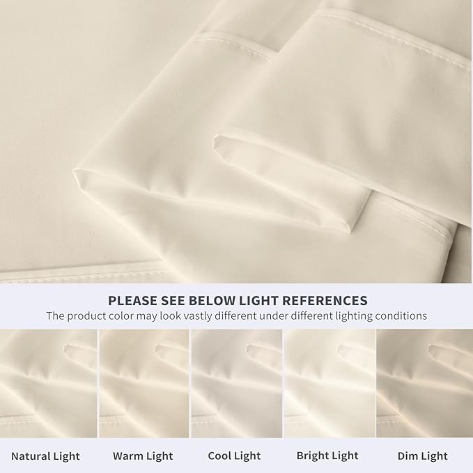 Maple&Stone Twin Flat Sheet 6 Pack,Premium Soft & Breathable,Brushed Microfiber Fabric,Anti-Shrinkage & Non-Fading,Bulk Flat Sheets Only Twin Size (Cream White)