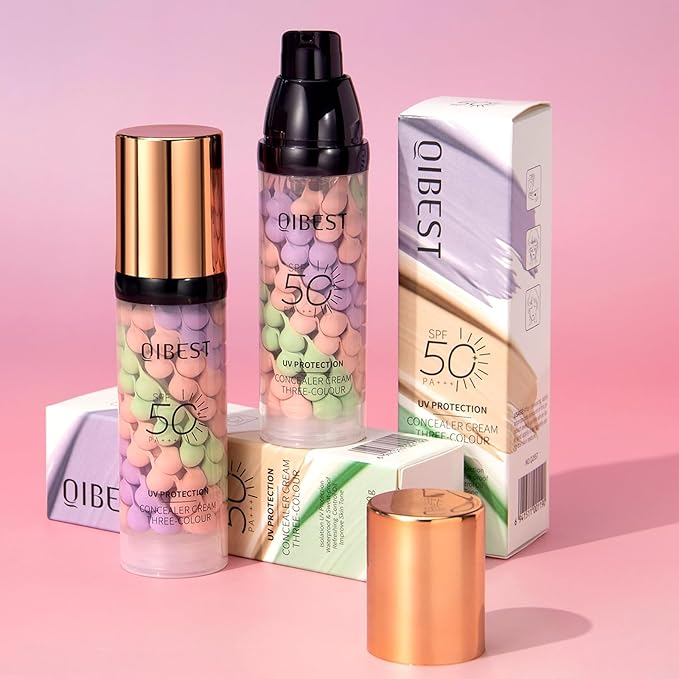 3 in 1 Face Primer Before Makeup, SPF 50 Sunscreen & Color Corrector, Long-Lasting Hydrating Makeup Base, Smoothes Fine Lines, Oil Control, Tone Correcting, Blurs Pores, Lightweight Pore Minimizer