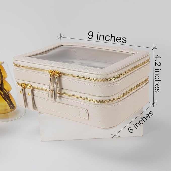 SANHECUN Clear Travel Toiletry bag Toiletry Case Carry on Travel Accessories Bag Makeup Bag(White, SHC-TL-2)