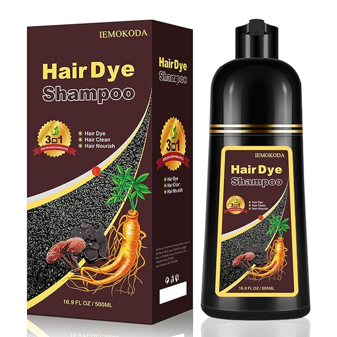 Blonde Brown Hair Dye Shampoo 3 in 1, Instant Hair Color Shampoo for Women Men, Natural Color Shampoo Hair Dye, Grey Hair Coverage in Minutes, Herbal Formula (17.6 FL OZ)