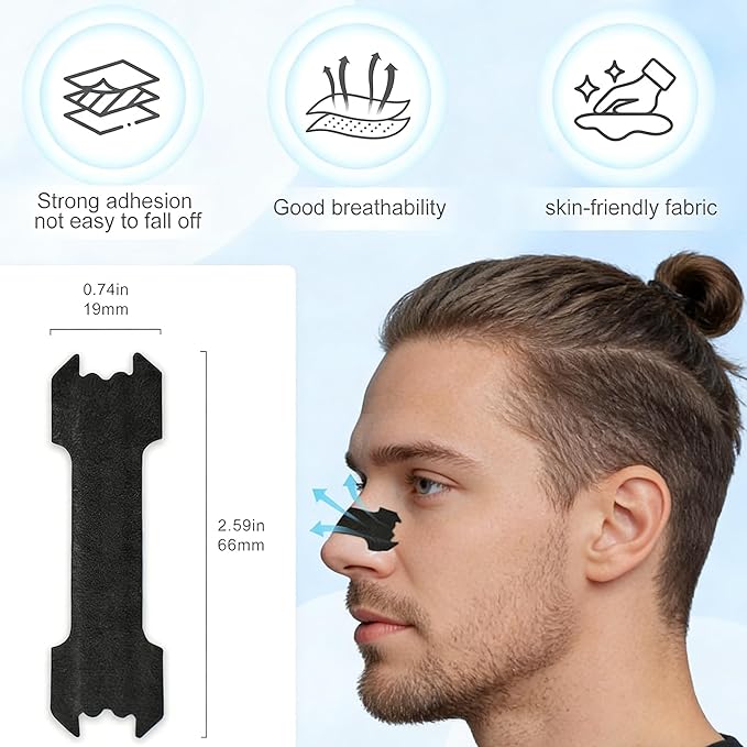 Nasal Strips for Snoring, Nose Strips for Breathing Help Stop Snoring Drug-Free Snoring Solution, Sweat Resistant Nasal Strips for Breathing for Improves Sleep Quality (30 Count)