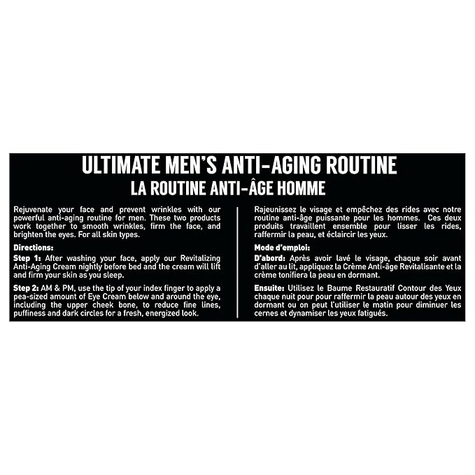 Brickell Men's Ultimate Anti-Aging Routine, Anti-Wrinkle, Night Face Cream and Eye Cream to Reduce Puffiness, Wrinkles, Dark Circles, Under Eye Bags, Natural and Organic, Unscented
