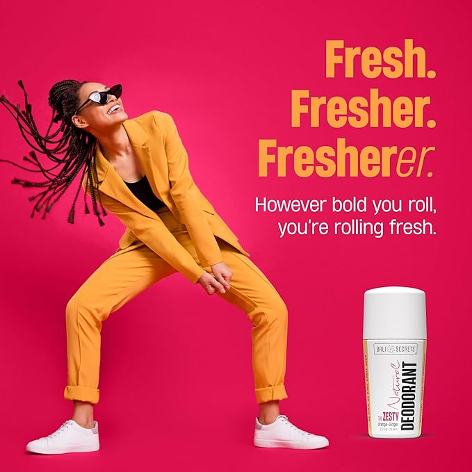 Bali Secrets Natural Deodorant for Women & Men. Nonsense Free. Clean Formula for Sensitive Skin. Strong & Reliable Odor Protection. No Synthetic Aluminum. Organic & Vegan [THE ZESTY]