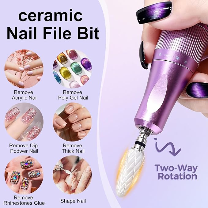Fantexy 3/32" Ceramic Nail Drill Bit - Remove Acrylic Hard Gels Quickly and Safely,White Ceramic Cone File Bit for Nail Art,Manicure,Pedicure,Gel,Cuticle Clean(Extra Coarse - XC)