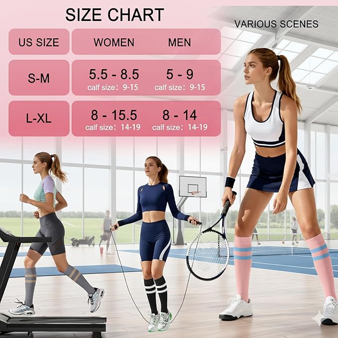 Iseasoo 4 Pairs Compression Socks for Women Circulation-Best Support for Nurses,Running,Athletic,Travel