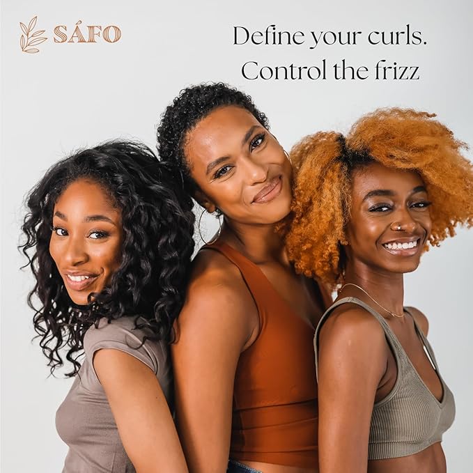 Safo Curl Crème - Defining Hair Cream for Curls with Avocado Oil, Rose Oil, Chebe & Flaxseed - Frizz Control & Moisture - Natural Non-Greasy Formula - All Curl Types - Women's Hair Care - 8 Fl Oz